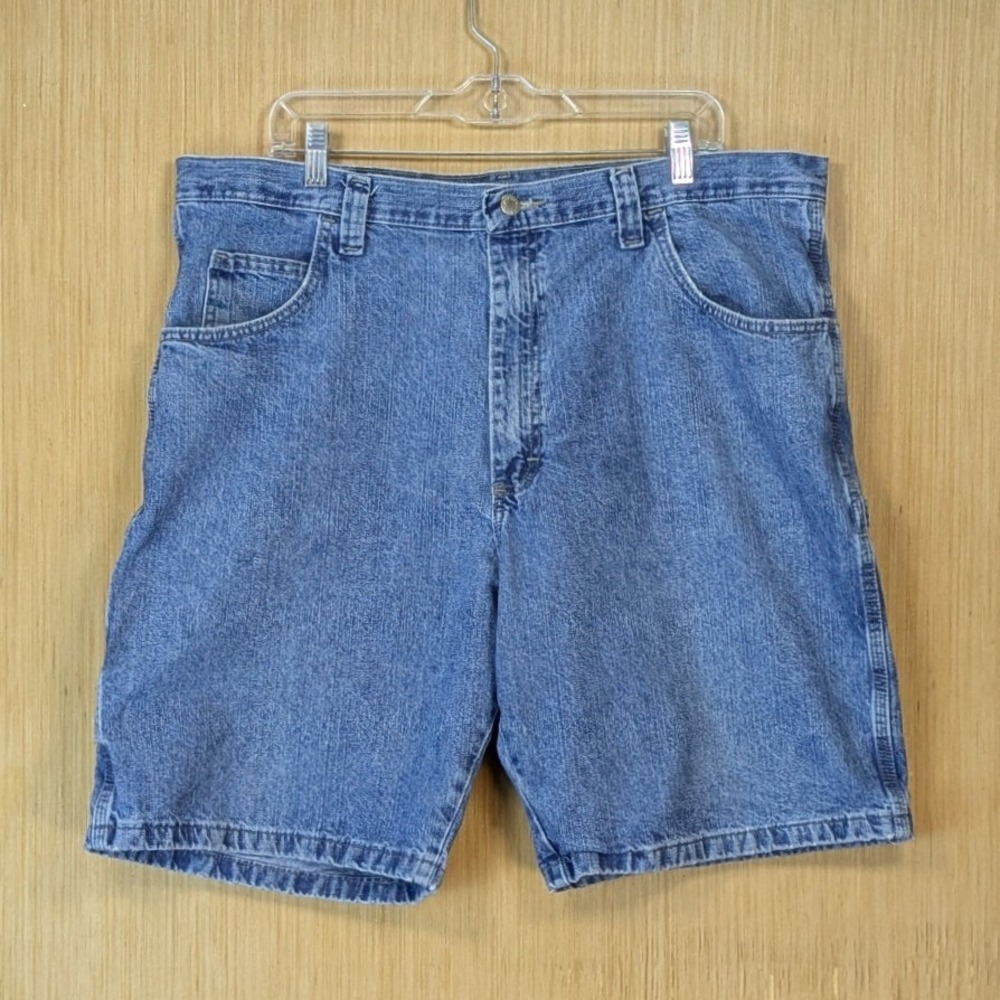 Wrangler Carpenter Denim Jean Shorts Mens 40 Blue Cotton Workwear Utility Retro